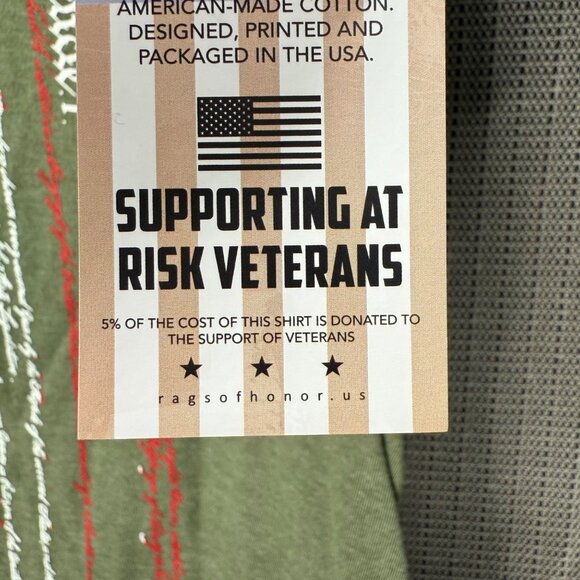 Rags Of Honor Unisex Size M Green 1776 Flag Graphic T-Shirt Supporting Veterans - Picture 4 of 8